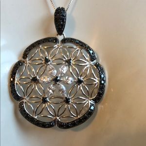 Black and white rhinestone necklace.